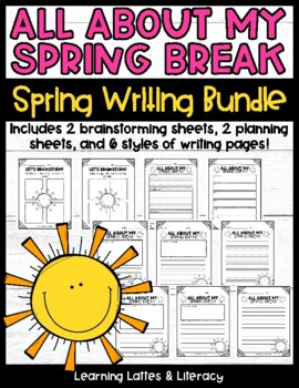 Preview of FREE Spring Break Writing Activity April Writing Prompts About My Spring Break