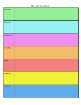 Preview of FREE My Weekly Color-coded Schedule-Great for remote learning!