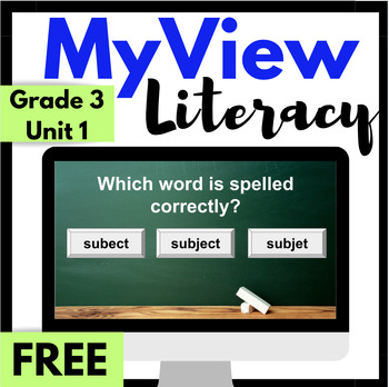 Preview of FREE MyView Literacy 3rd Grade Unit 1 Week 1 Digital Spelling Back to School