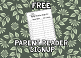 FREE Mystery Parent Reader Sign Up Sheet