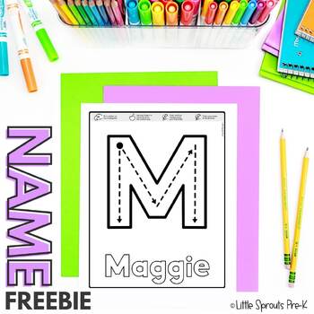 Preview of FREE Name Writing Activity | Editable Name Practice with Focus on First Letter