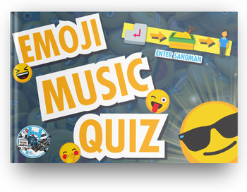 Preview of Name Song and Band Emoji Music QUIZ - Fun end of year Quizzes and Activities