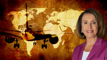 Preview of FREE! Nancy Pelosi & Global Travel Slide Template