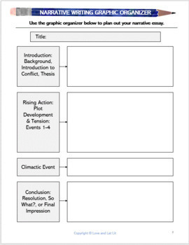 Narrative Writing Graphic Organizer With Link to Google Drive | TpT