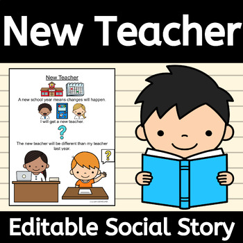 Preview of FREE New Teacher Social Story for Autism and Starting a School Year EDITABLE