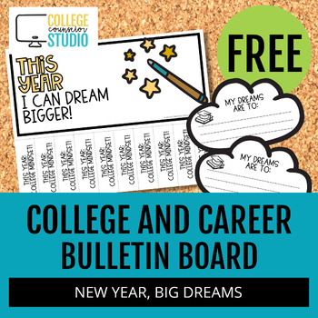 Preview of FREE New Year Bulletin Board Elements | College and Career Readiness