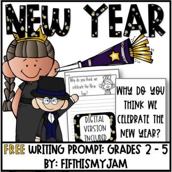 Preview of FREE New Year Writing Prompt | Digital Included