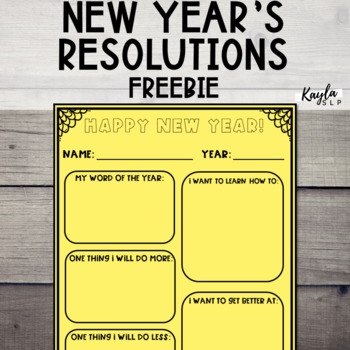 new years resolution 2022 worksheet