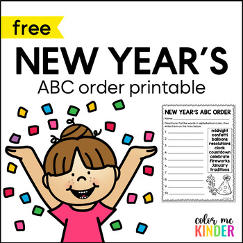 Preview of New Year's Day Celebrations ABC Order Printable Worksheet