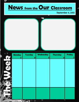 Preview of FREE: Newsletter Template with Black and Teal Colors