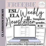 FREE Newsletter Template for ESL/ELA Teachers Print and On