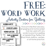 FREE: No/Low Prep Word Work Centers