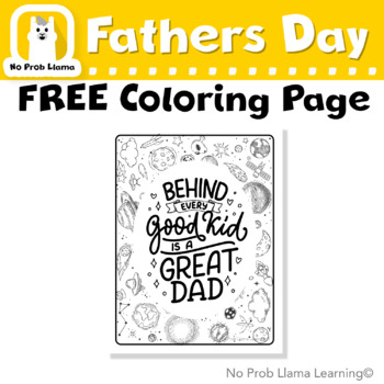 Preview of FREE No Prep Fathers Day Coloring Page, Primary, Kindergarten