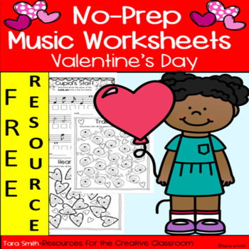 Preview of FREE No Prep Music Worksheets-VALENTINE'S DAY