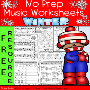 Preview of FREE No Prep Music Worksheets-Winter