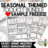 FREE No Prep Seasonal Themed Worksheets for Speech Therapy SAMPLE