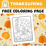 FREE No Prep Thanksgiving, October Coloring Page, Primary,