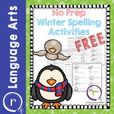 FREE No Prep Winter Spelling Activities