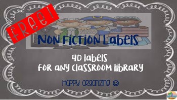 Preview of Nonfiction Labels (Chalkboard background) - FREEBIE!!