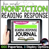 FREE Nonfiction Digital Reading Response, Comprehension Di