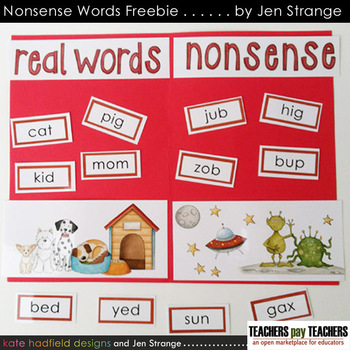 Preview of FREE! Nonsense Words / Real Words Sorting Activity - reading fluency DIBELS prep
