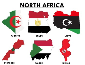 Preview of FREE- North Africa Flag and Map bundle| Geography | Africa | Research