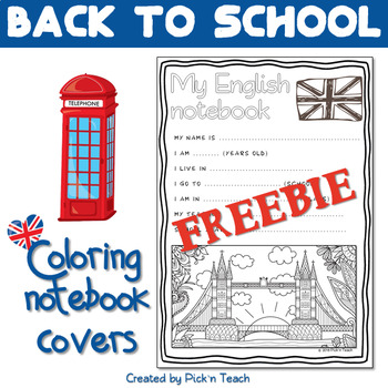 FREE - Notebook covers - London skyline 3 - Back to school by Pick'n Teach