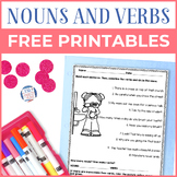 Nouns and Verbs Identification Practice | FREE Printable W