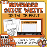 FREE November 2023 Gratitude Quick Journal Writing  Printa