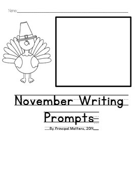 FREE November Writing Prompts for Kindergarten by Principal Matters