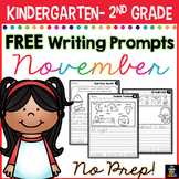 FREE November Writing Prompts for Kindergarten to Second Grade