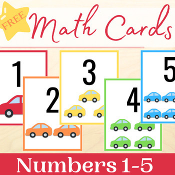 Preview of FREE Number Flashcards 1 - 5 for Number Recognition