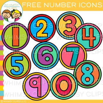 Preview of FREE School Math Number Icons Clip Art