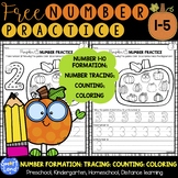 FREE Number Practice Handwriting and Counting worksheets