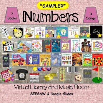 Preview of FREE Number Virtual Library & Music Room SAMPLER - SEESAW & Google Slides