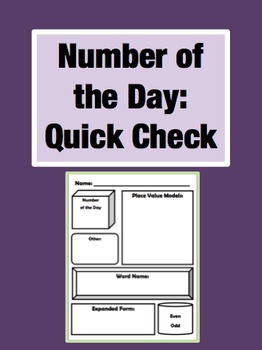 Preview of FREE Number of The Day: Expanded Form, Place Value & Word Name