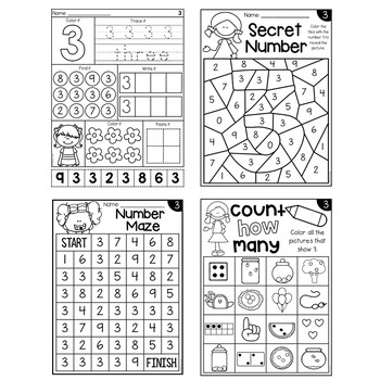 free numbers worksheets for numbers 1 3 by my teaching pal tpt