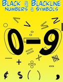 Math Numbers Clipart - Black and Blackline