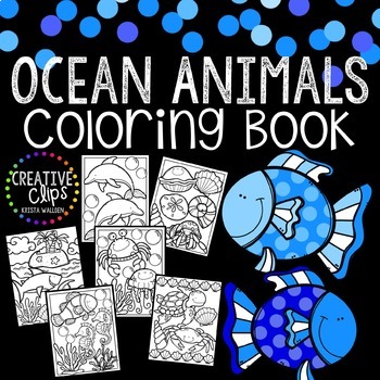 Preview of FREE Ocean Animals Coloring Book {Made by Creative Clips Clipart}