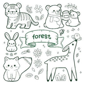 FREE Ocean & Forest Animals Coloring Pages by DOUBLE12 | TPT