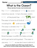 FREE Ocean Worksheets for PreK and Kindergarten (8 Pages)
