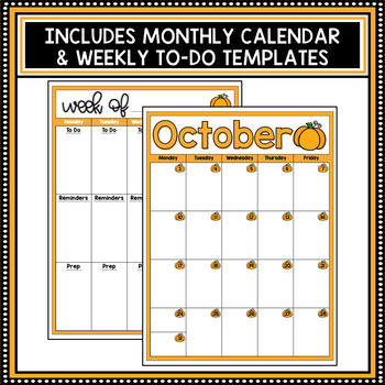 FREE October Calendar & Weekly To-Do by Learning with Lo Long | TpT
