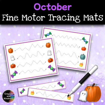 Preview of FREE October - Fine Motor Tracing Mat & Task Cards - Halloween/Fall Center