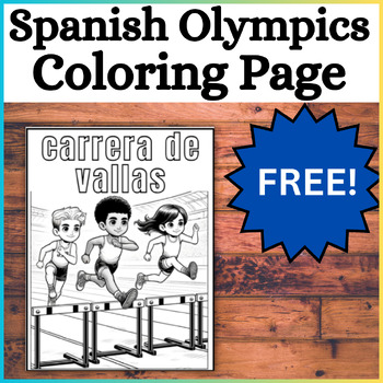Preview of FREE Spanish Olympics Coloring Page Sheet! Juegos Olímpicos Summer 2024 Games