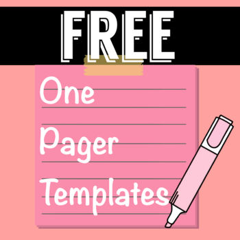 Preview of FREE- One Pager Templates