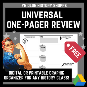 Preview of FREE: One Pager for ANY History Class - Review Activity for History - Digital