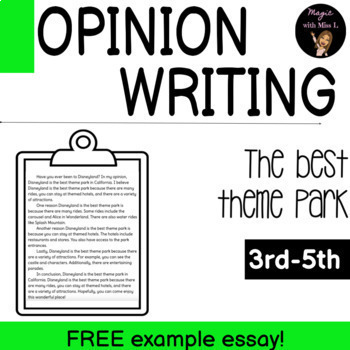 Preview of FREE Opinion / Persuasive Writing Example Essay