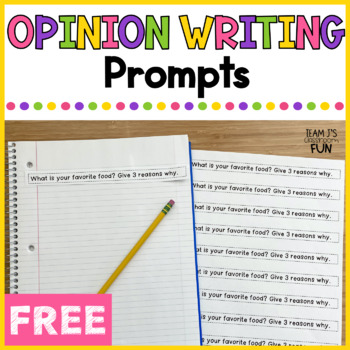 FREE Opinion Writing Prompts for Writing Journal | 1st and 2nd Grade