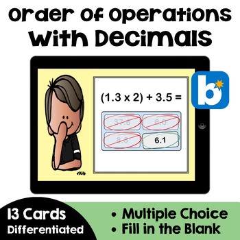 Preview of Order of Operations with Decimals Boom Cards - Digital Task Cards