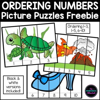 Preview of FREE Ordering Numbers 1 to 20 Picture Puzzles